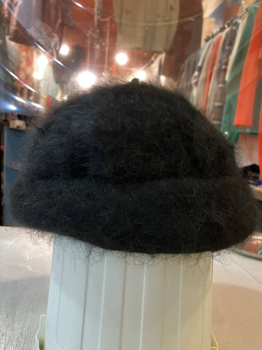 70's 80's 90's Euro old vintage real fur hat black ユーロ オールド ビンテージ リアル ファーハット ブラック 帽子 毛皮 黒 海外古着_画像5