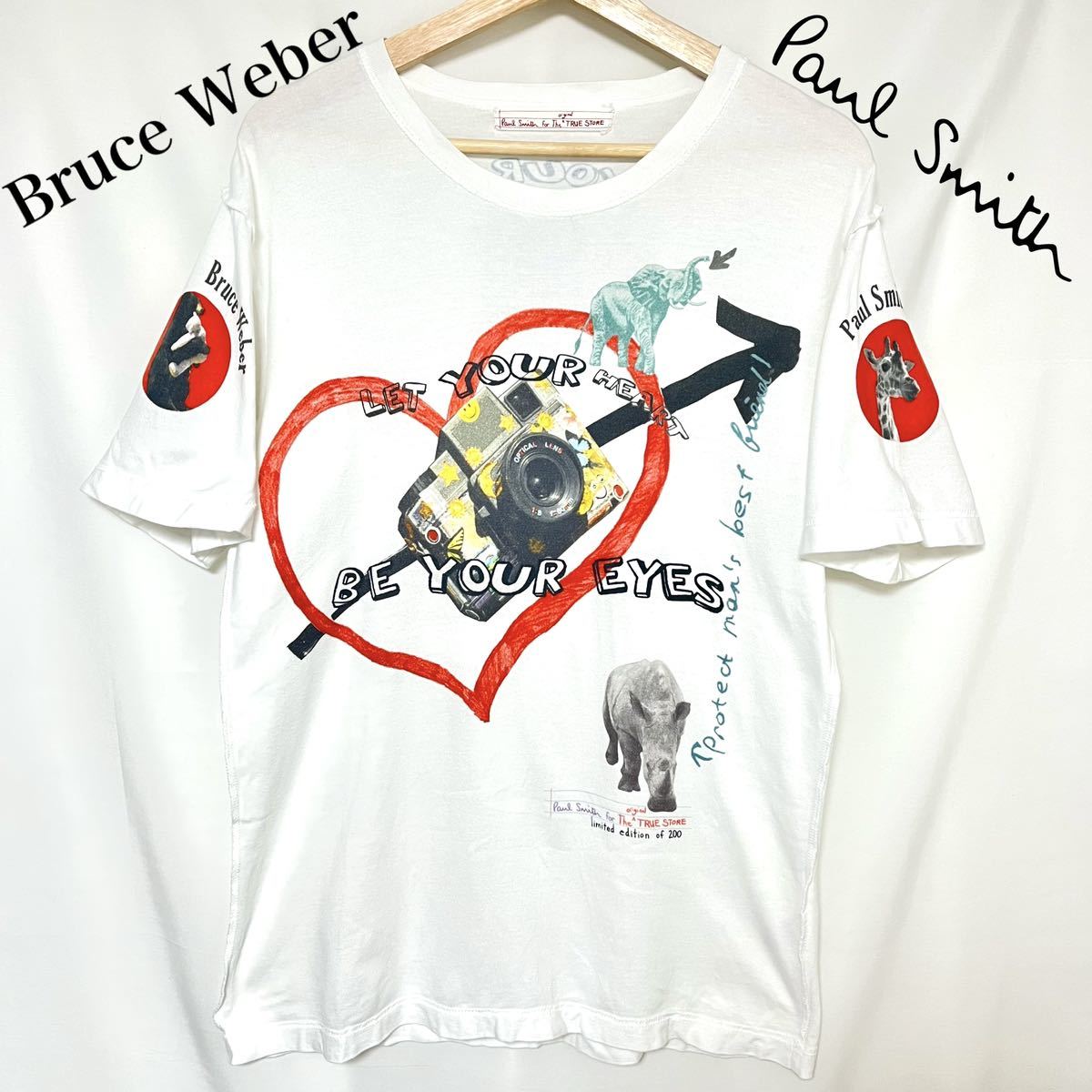 Bruce Weber Paul Smith ブルースウェーバー × ポールスミス コラボ プリント アウトステッチ Tシャツ 日本製 メンズ　ホワイト　白　M