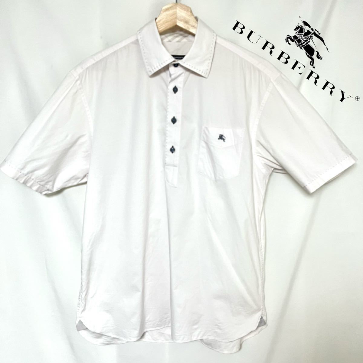 BURBERRY BLACK LABEL バーバリー ブラックレーベル ロゴ刺繍 ステッチ 半袖 シャツ ポロシャツ メンズ　2 M