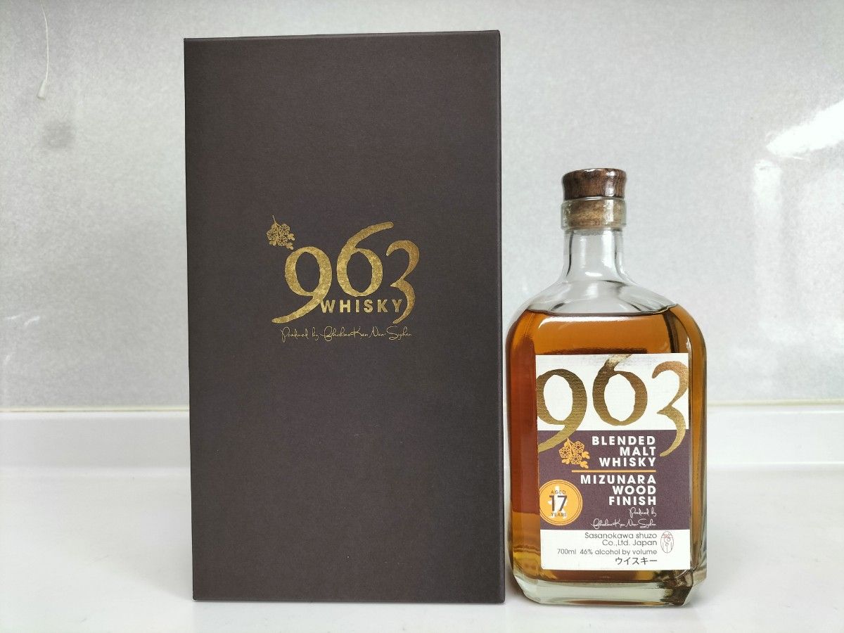 【未開栓】笹の川 963ウィスキー 963- 17年ミズナラウッドフィニッシュ 容量:700ml アルコール分:46% 元箱付