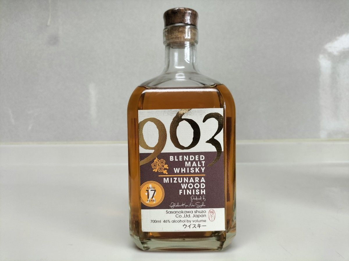 【未開栓】笹の川 963ウィスキー 963- 17年ミズナラウッドフィニッシュ 容量:700ml アルコール分:46% 元箱付