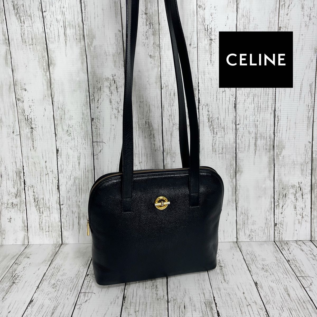 CELINE セリーヌ レザー サークル金具 ショルダーバッグ 肩掛けかばん