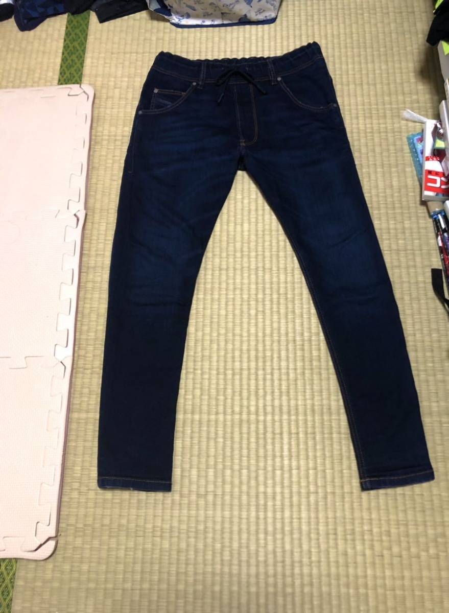 【DIESEL KROOLEY-NE 069BA JOGG JEANS】ディーゼル ジョグジーンズ スウェット デニム パンツ 26 インディゴ 美品_画像1