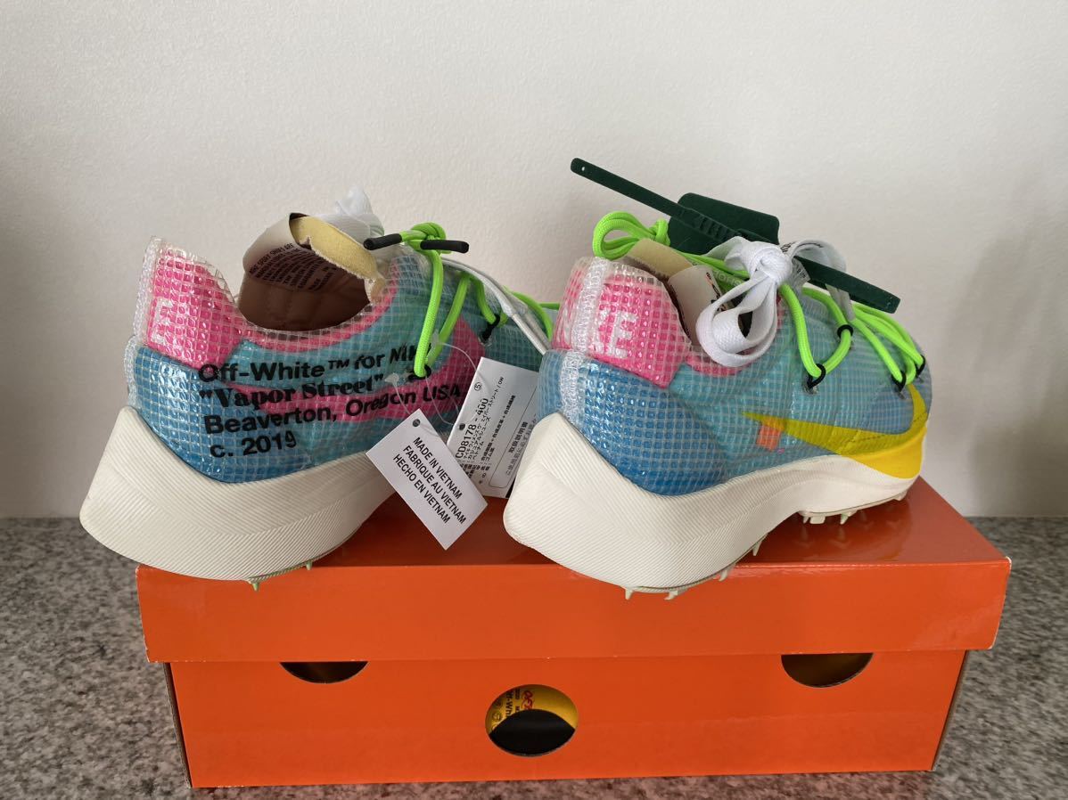 24cm 新品 NIKE WMNS VAPOR STREET/OW ナイキ ウィメンズ ヴェイパー ストリート オフホワイト ポアライズブルー ツアーイエロー OFF-WHITE