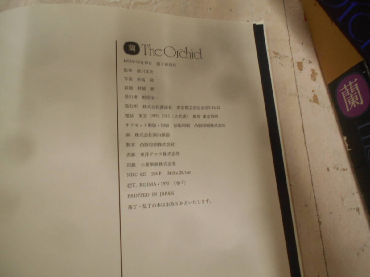 8◎☆/「蘭 The Orchid 写真杵島隆 講談社 1975年」 大型本 | vrsaloon.in