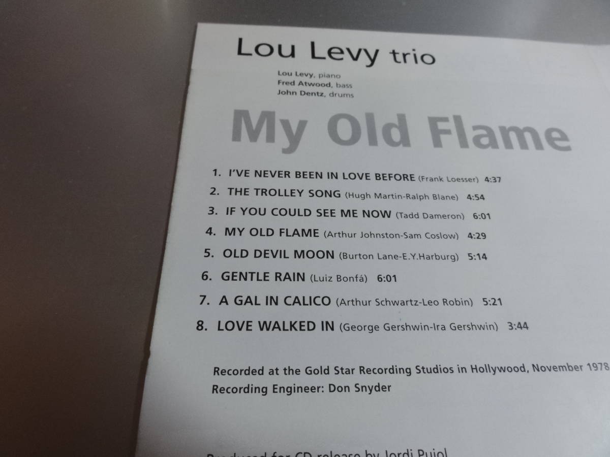 LOU LEVY TRIO　　　　 ルー-レヴィ　　　MY OLD　 FLAME_画像4