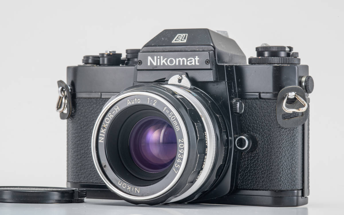 109 NIKON NIKOMAT EL 35mmフィルムカメラ Black/Non-Ai Nikkor-H Auto