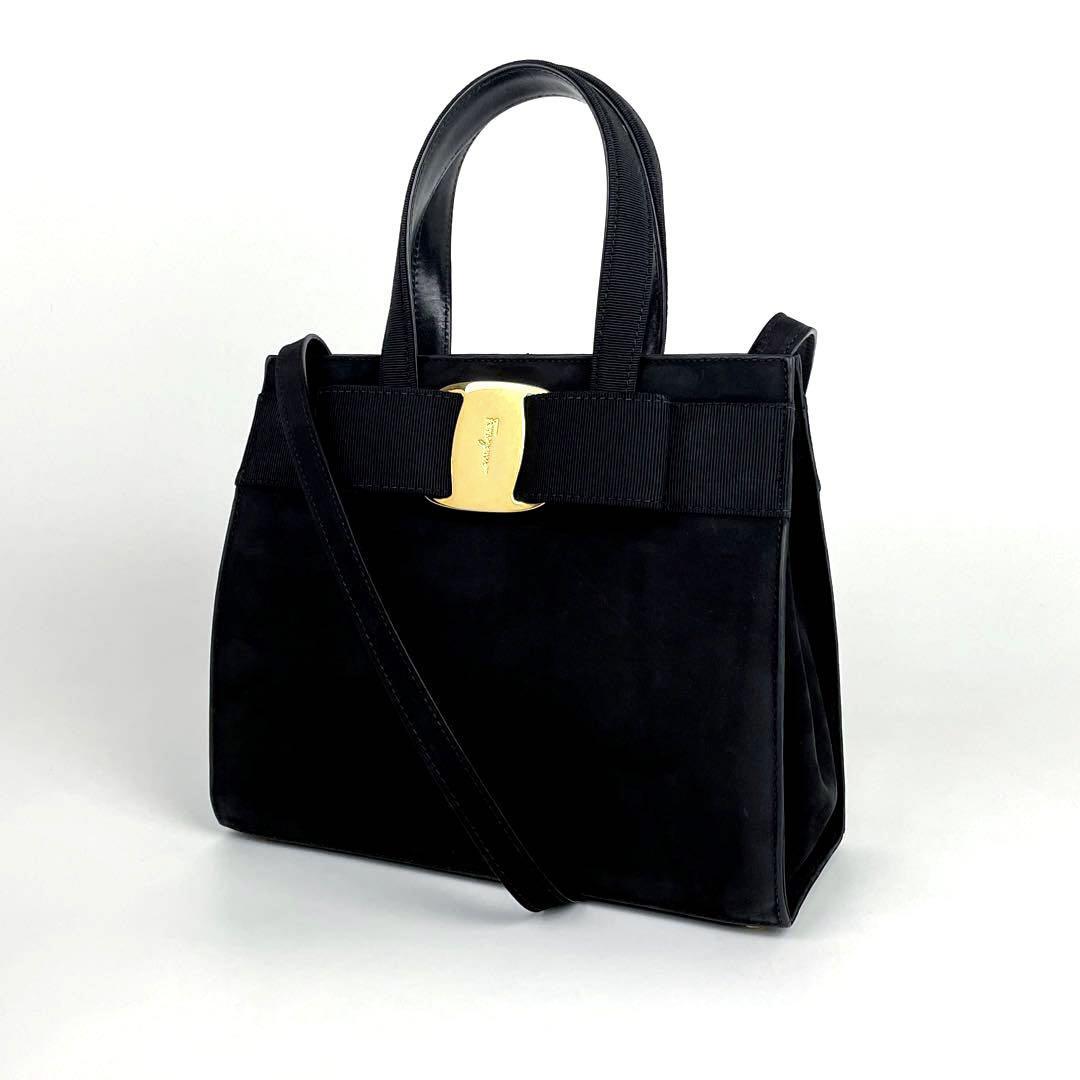 美品】Salvatore Ferragamo フェラガモ ハンドバッグ 2way ヴァラ