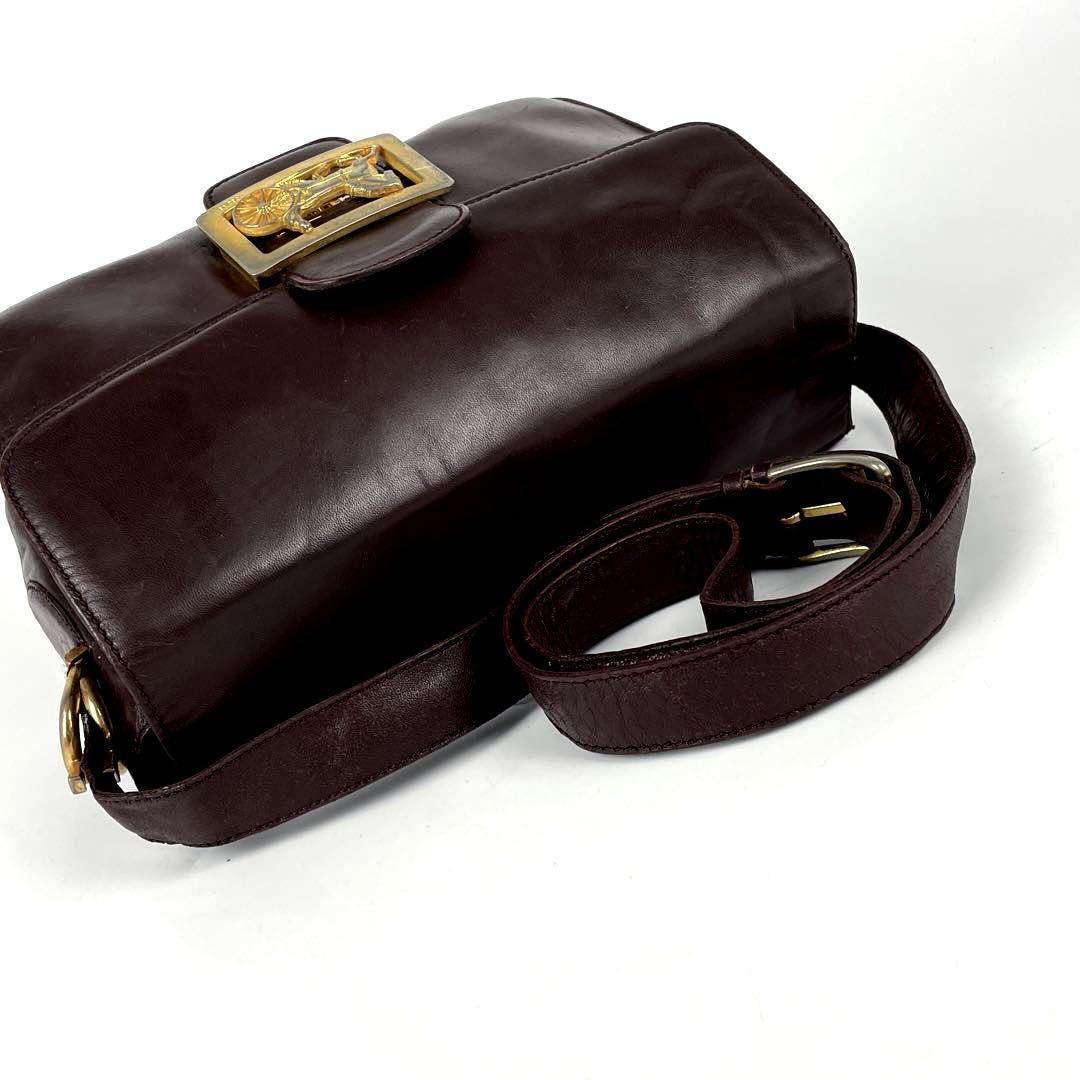 Sản phẩm 1円 美品□CELINE セリーヌ ショルダーバッグ 馬車金具
