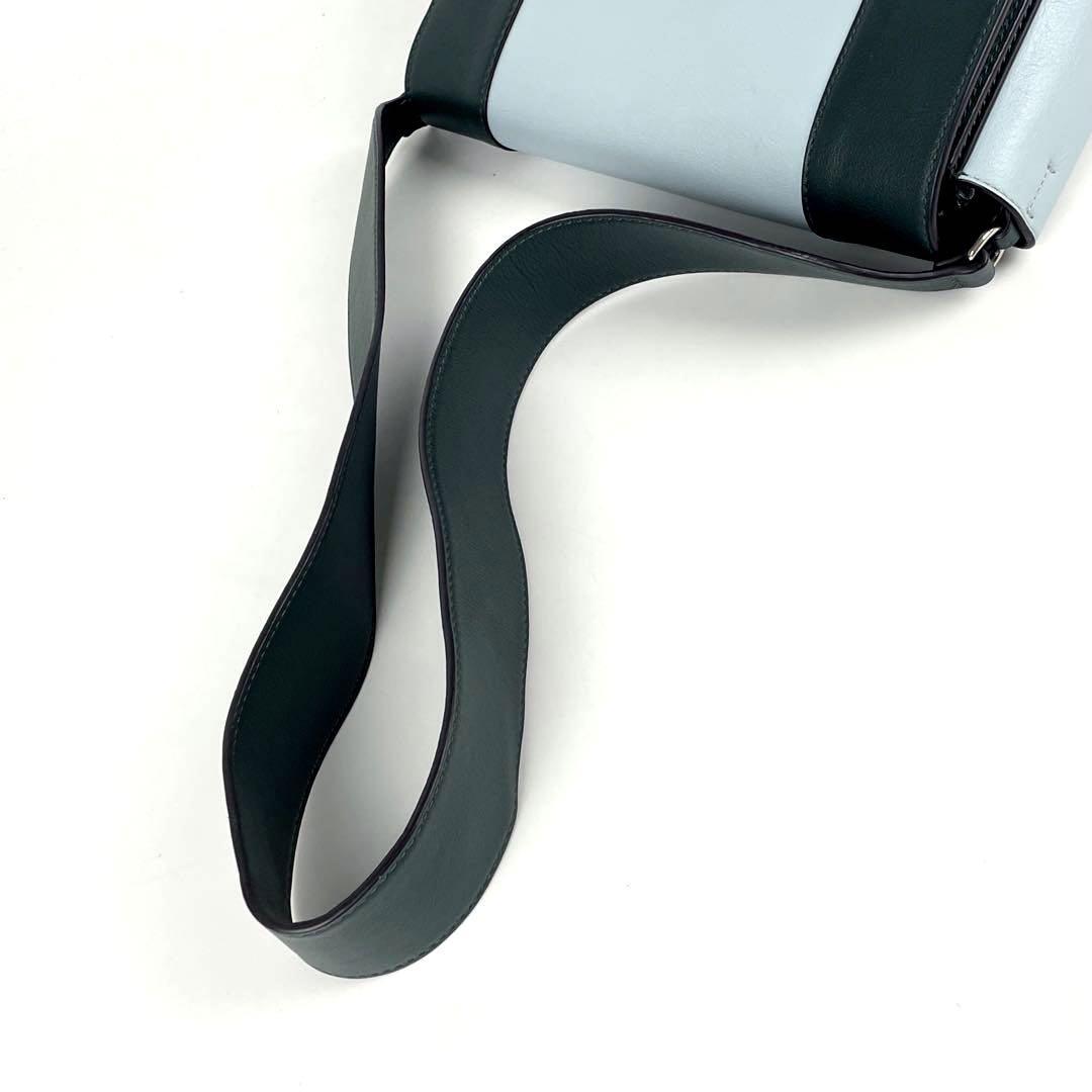 極美品■CELINE セリーヌ ショルダーバッグ ミディアムフレーム 旧ロゴ ロゴ型押しフィービー期 斜め掛け 入手困難 希少 バイカラー レザー