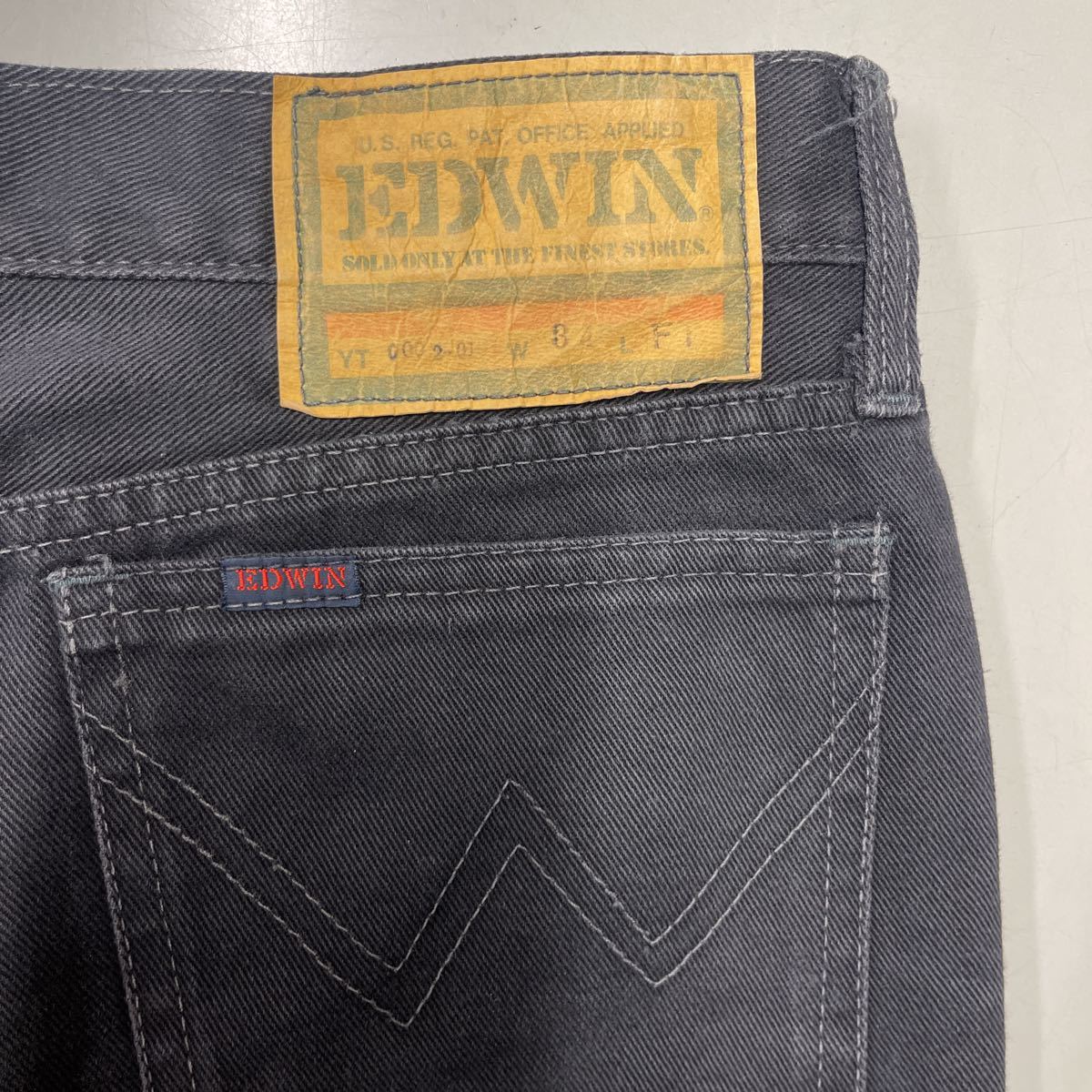 エドウィン ブラック デニム ジーンズ w34インチ ヴィンテージ 70s EDWIN 黒 パンツ 日本製 MADE IN JAPAN メンズ ボトム_画像10