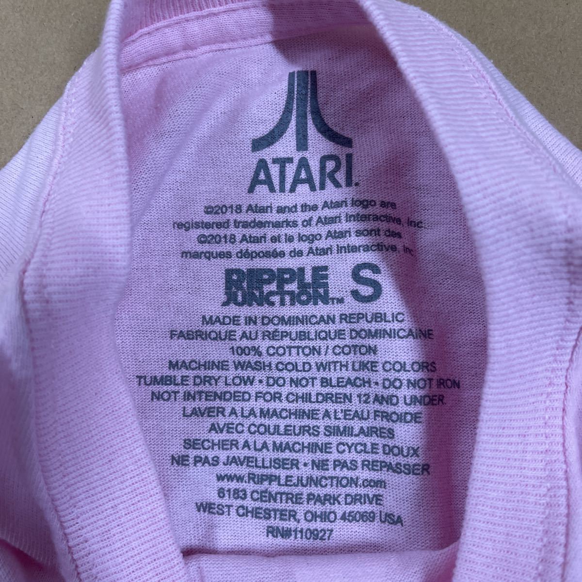 ATARI アタリ 半袖 プリント ロゴ クルーネック Tシャツ Sサイズ 未使用 メンズ レディース ピンク_画像3