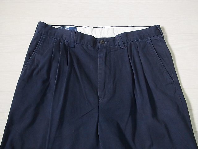 POLO RALPH LAUREN　チノパン　SIZE:34/32　色：紺　ポロ　ラルフローレン　チノパン　パンツ　ボトムス　タックパンツ_画像3