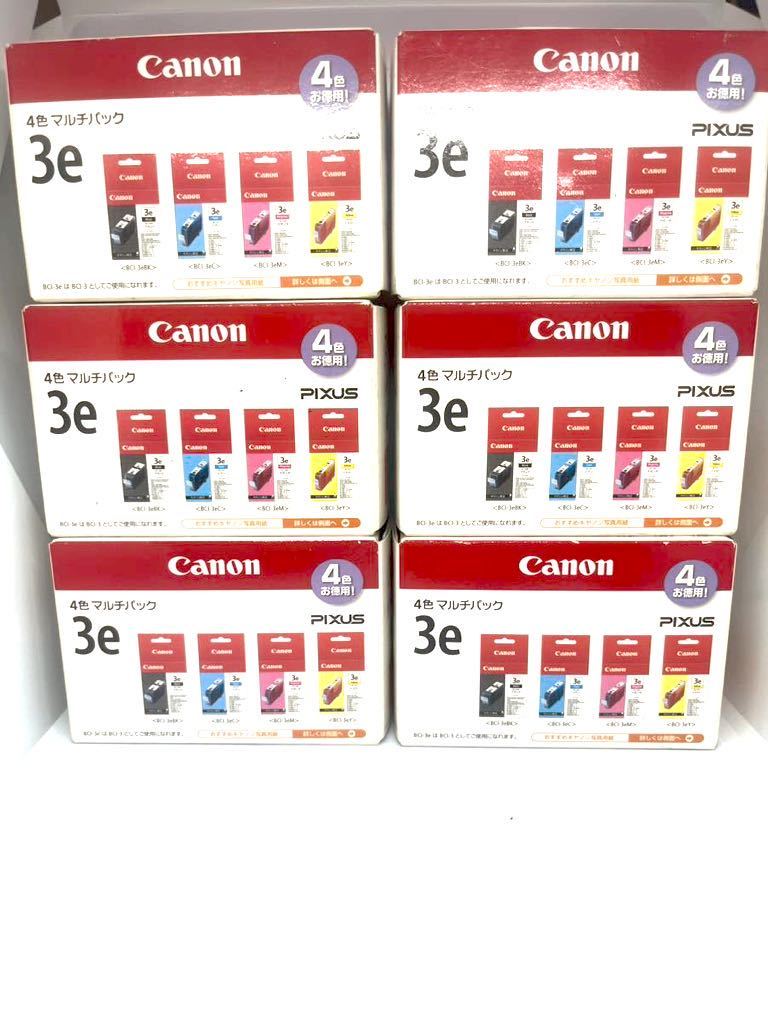 未開封品 Canon キャノン純正インク 4色マルチパック 純正インクカートリッジ BCI-3e純正品 6箱セット_画像1