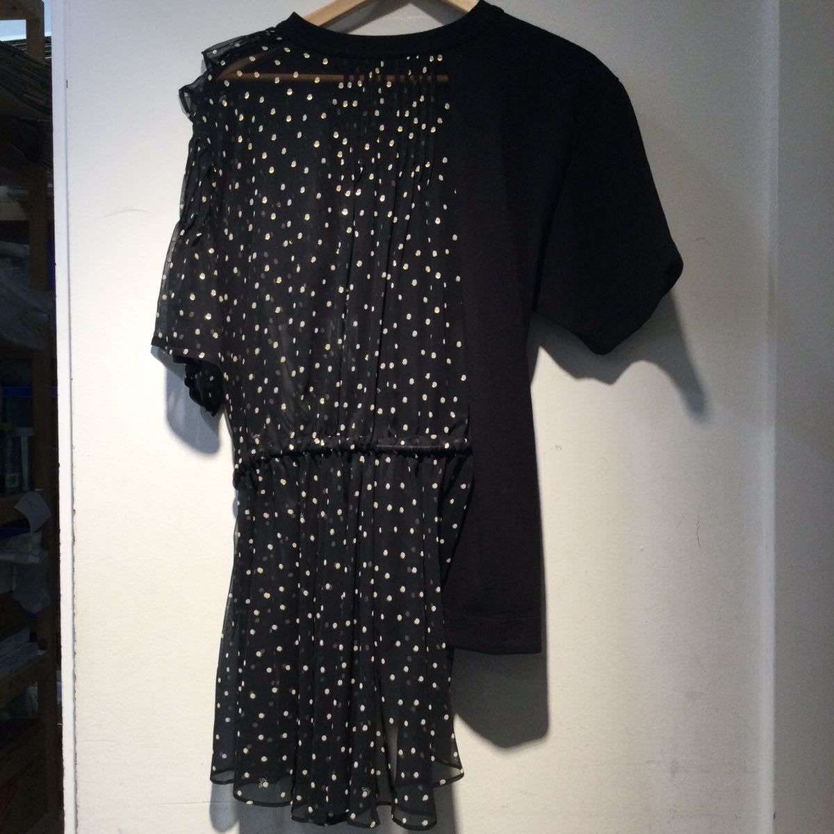 2022高い素材 ドッキング ブラウス サカイ sacai ブラック× 611454