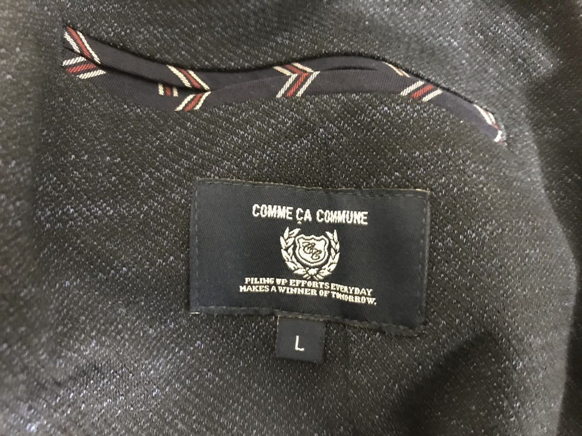  genuine article Comme Ca ko Mu nCOMME CA COMMNUE cotton poly- summer tailored jacket military American Casual Work Surf business -tsu men's navy blue L