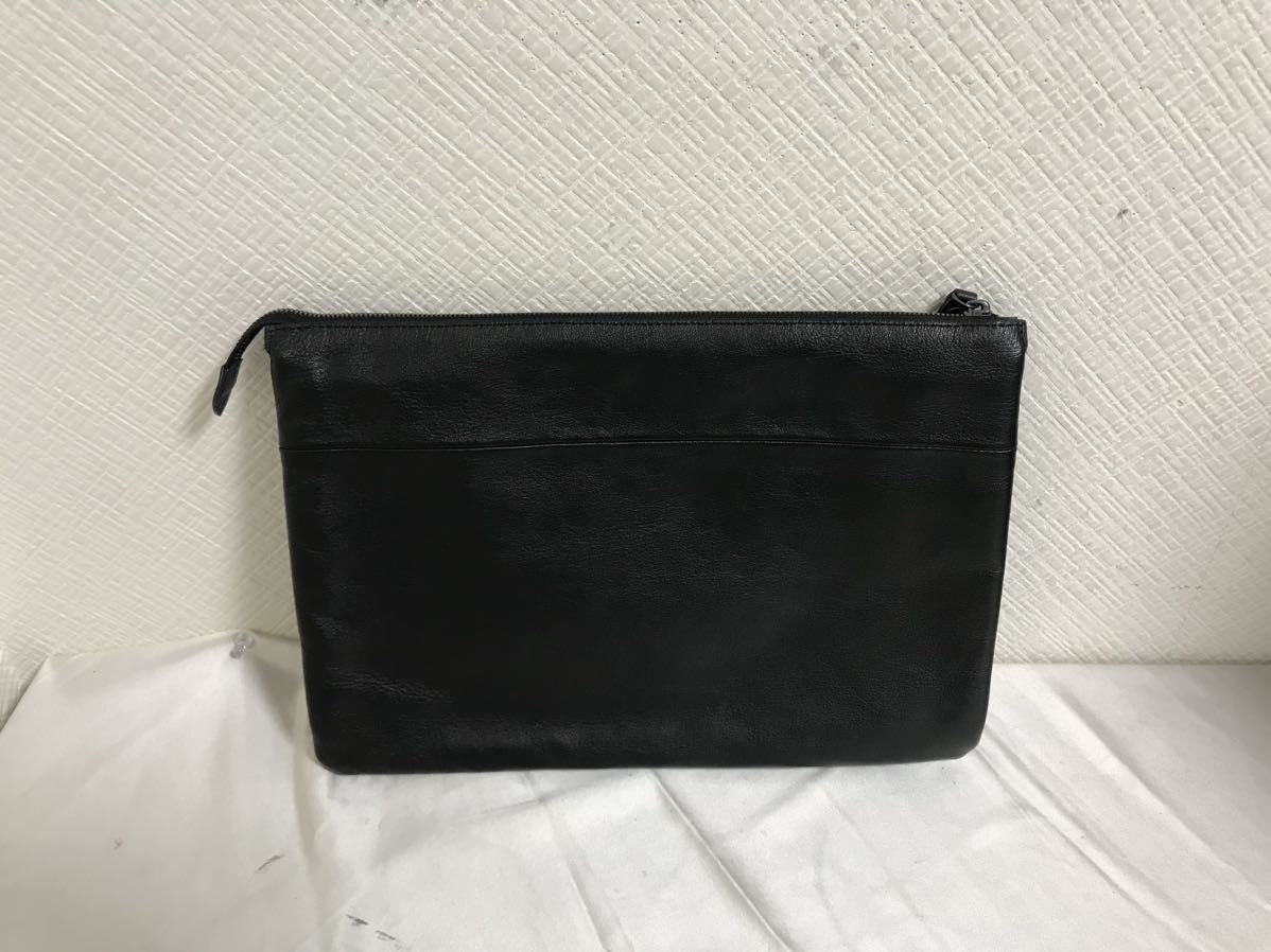  beautiful goods genuine article Black Label k rest Bridge BLACK LABEL original leather hand clutch bag business second bag lady's men's black black 