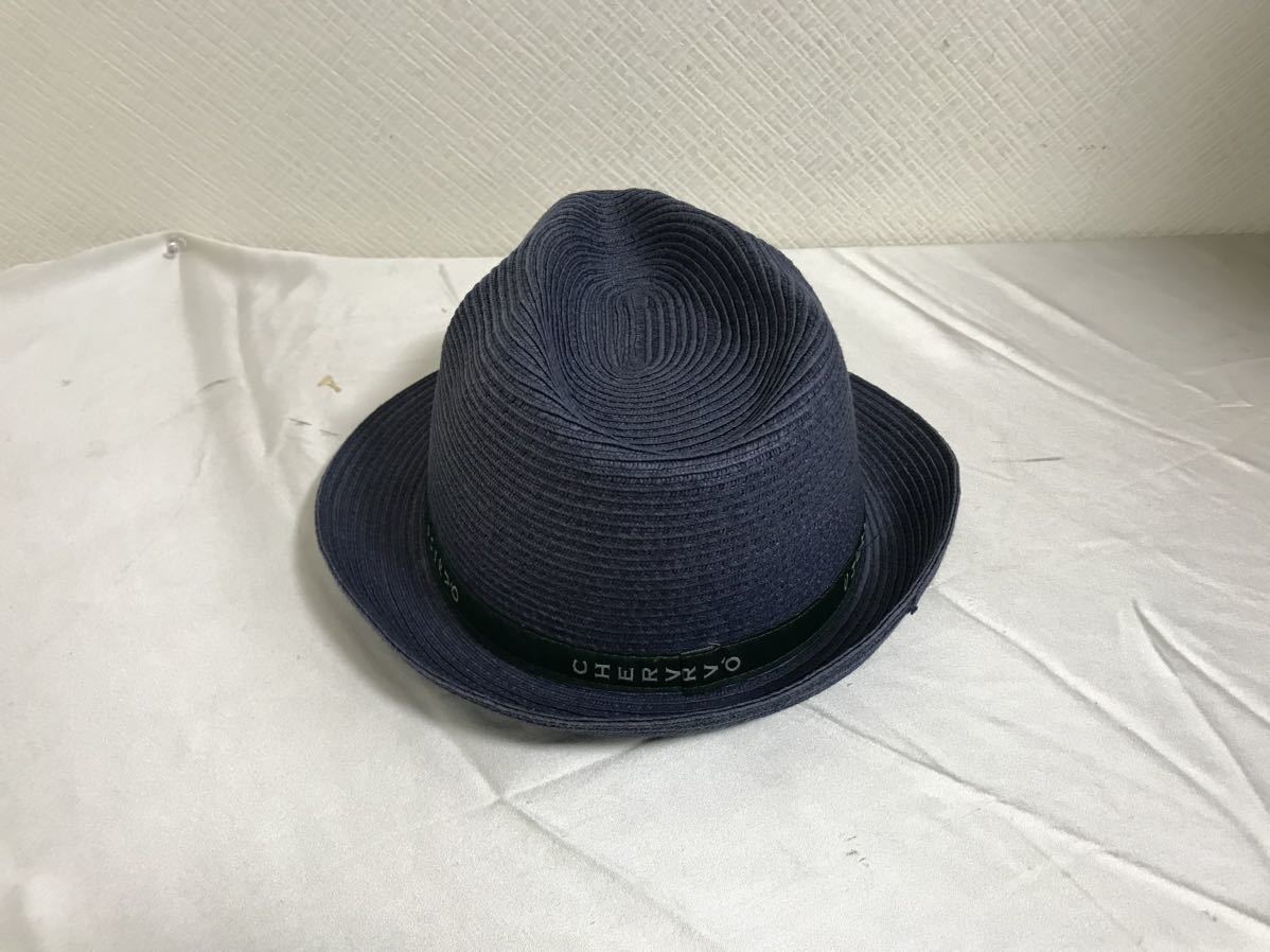  genuine article shell boCHERVO wheat .. hat hat soft hat men's business suit military American Casual Surf navy blue navy panama ma straw Italy made 