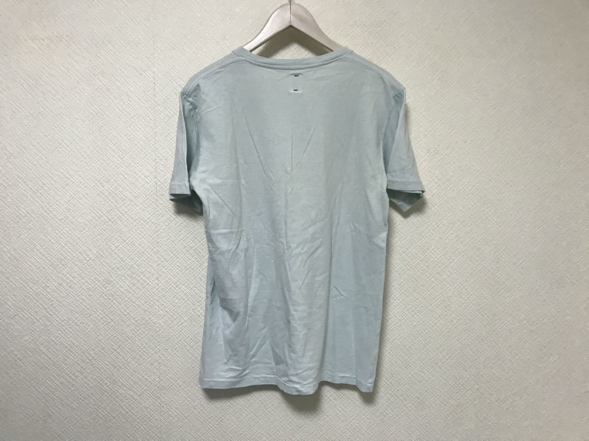 本物ハリウッドランチマーケットHRMコットンプリント半袖Tシャツメンズアメカジサーフミリタリービジネススーツストリート日本製青ブルーM2