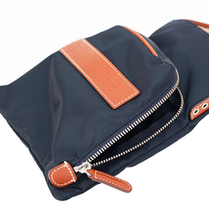 新品 Felisi フェリージ【19-56bl】 ダークブルーナイロン×レザー