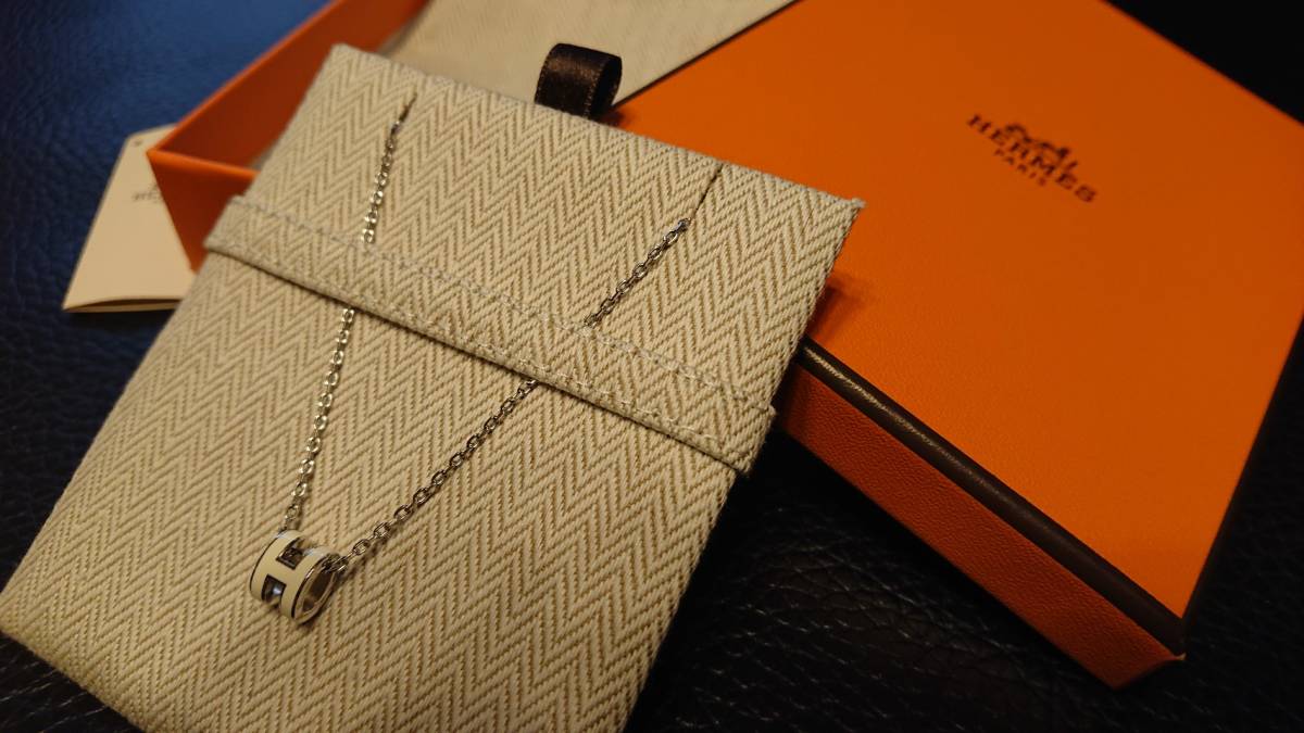 ◆HERMES エルメス ミニポップＨ シルバー ホワイト（新品未使用）　_画像2