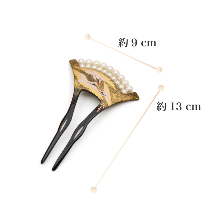 ☆着物タウン☆ かんざし 花しおり バチ簪 髪飾り 黒 ブラック 金 ゴールド 4403-1 パール調 訪問着 附下 小紋 紬 kanzashi-00019_画像3