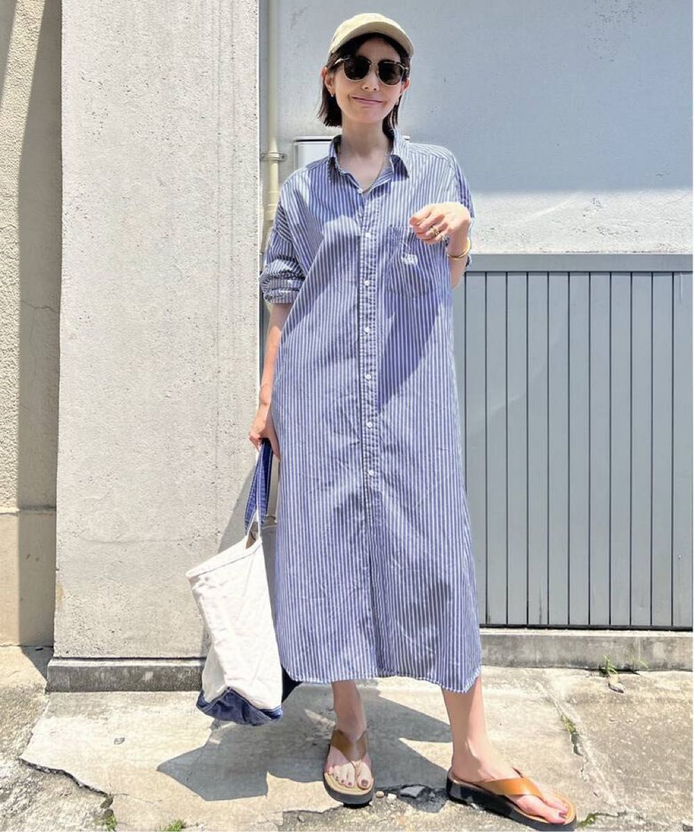 Americana/アメリカーナ】STRIPE SHIRT Onepiece ストライプ Americana/アメリカーナ】STRIPE SHIRT Onepiece ストライプ