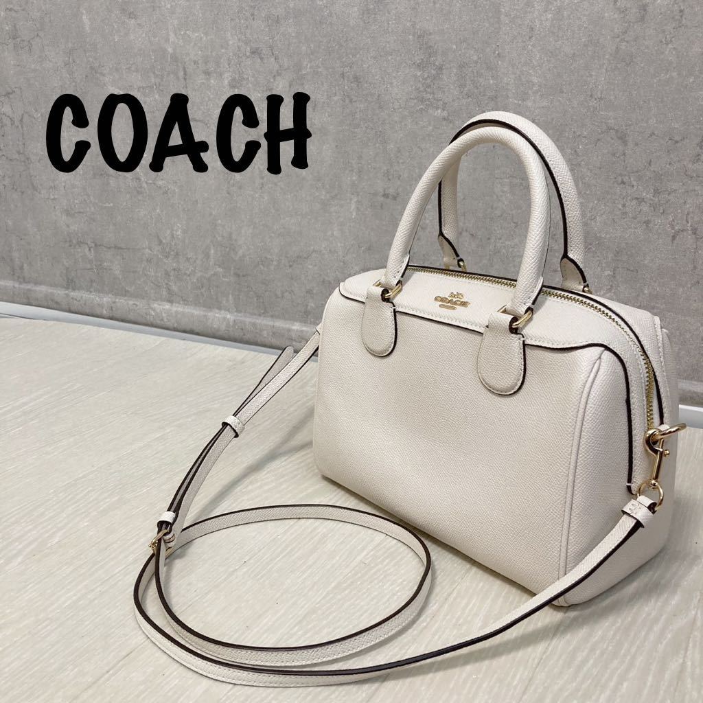 未使用 COACH コーチ ショルダーバッグ アイボリー 白 レザー