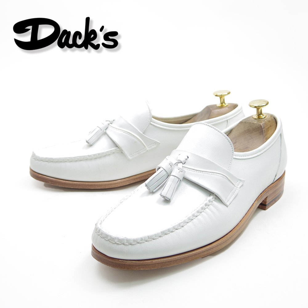 8表記　26cm相当　Dack's Finest Quality Shoes For Men ダックス　タッセルローファー　革靴　カナダ製　ホワイト　白/U8293