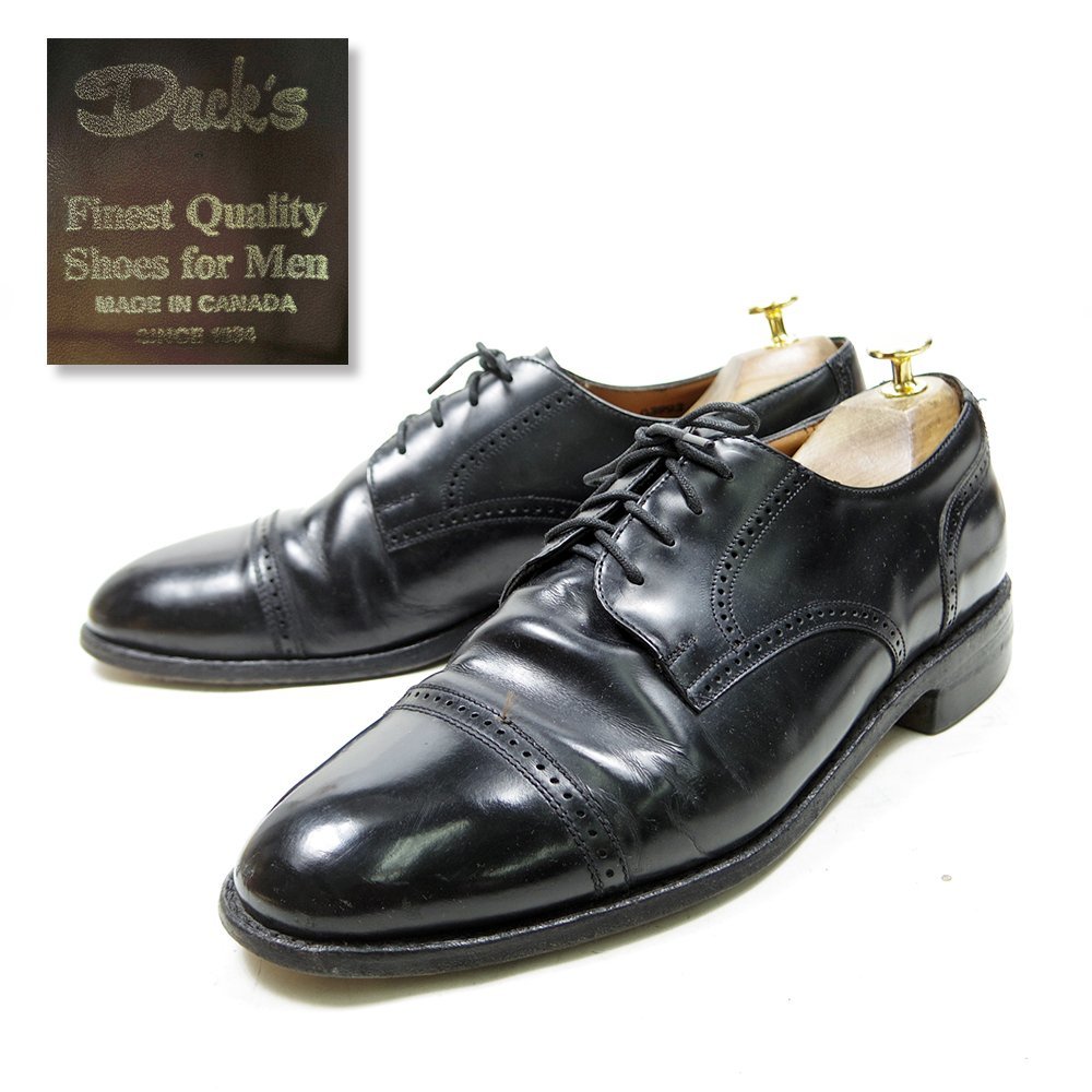 10-1/2 F表記　28.5cm相当　Dack's Finest Quality ダックス　ストレートチップ　フルブローグ　レザーシューズ　革靴　カナダ製　/U8448