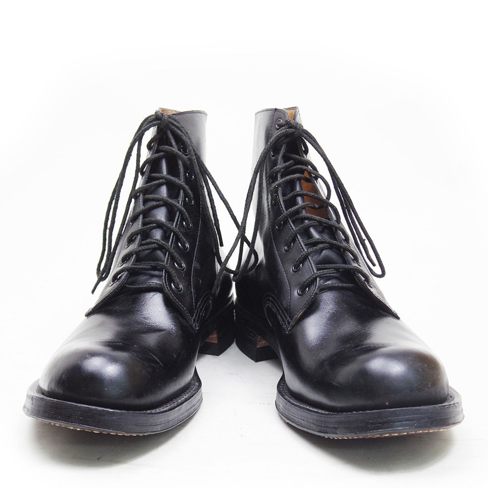  ultimate beautiful goods 70s 29. corresponding POLICE BOOT Police boots Canada police service shoes leather shoes braided up boots Goodyear made law black U8416