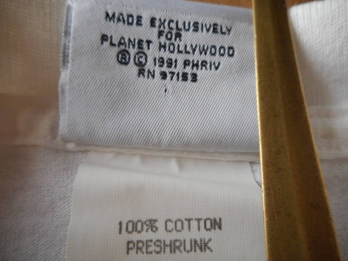 初期 90s 未使用 デッドストック ビンテージ PLANET HOLLYWOOD LAS VEGAS プラネット ハリウッド アメリカ製 USA製 バックプリント Tシャツ