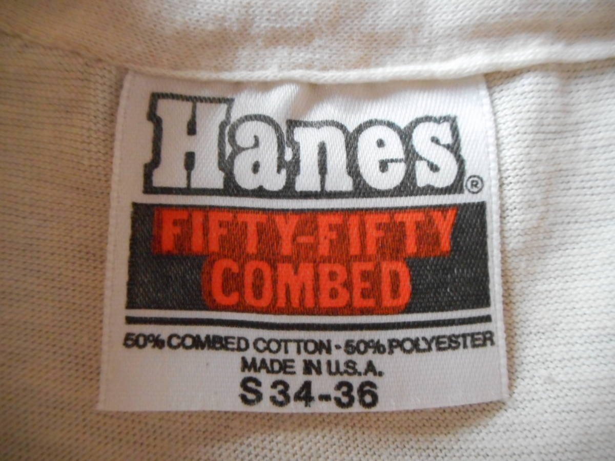 美品 レア ヴィンテージ 80s Hanes ヘインズ アメリカ製 USA製 シングルステッチ オレンジタグ S ベージュ Tシャツ チャンピオン ナイキ_画像6