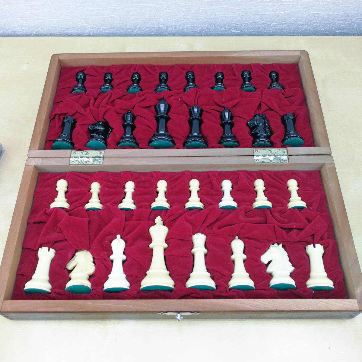 はなやま玩具チェスセット木製折りたたみヴィンテージ－日本代購代Bid