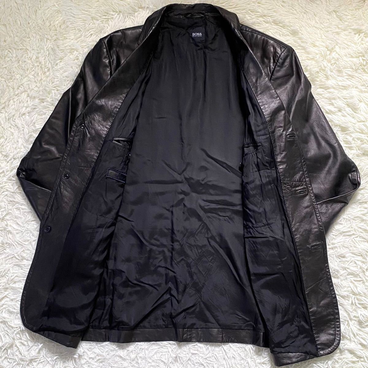 極美品・希少XL相当 ヒューゴボス『圧倒的存在感』HUGO BOSS レザー