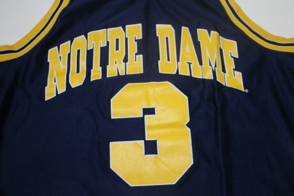 【古着GAME TOPSレア美品MAJESTIC NOTREDAME大学バスケユニフォームTシャツ紺色L】大学バスケノートルダムカレッジマジェスティック_画像4