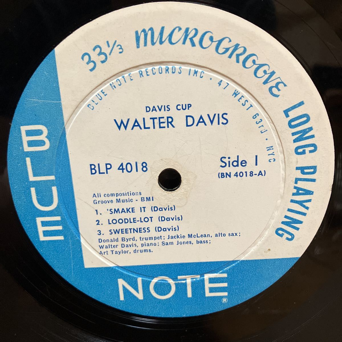 【LP】オリジ★ウォルター・デイビス・ジュニア / WALTER DAVIS JR. / デイビス・カップ / DAVIS CUP / BLUE NOTE BLP 4018 US盤 RVG MONO_画像4