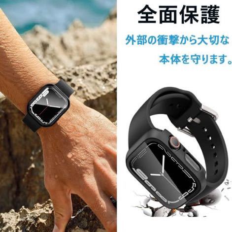 a-442 colaxuyi 【2枚セット】 Apple Watch 8 7 用 ケース 45mm 一体型 全面保護 アップルウォッチ8 7 カバー キズ防止 曇らない_画像4