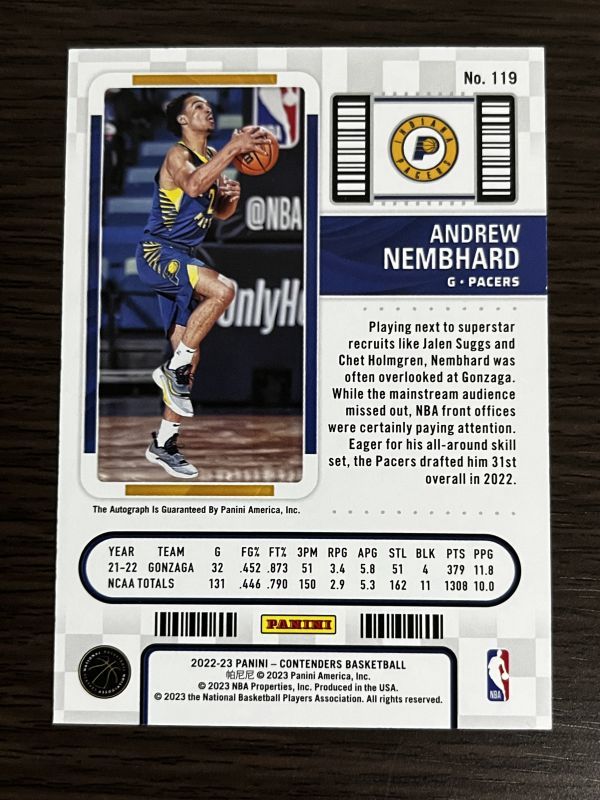 RC】 Andrew Nembhard アンドリュー・ネムハード 2022-23 Panini NBA