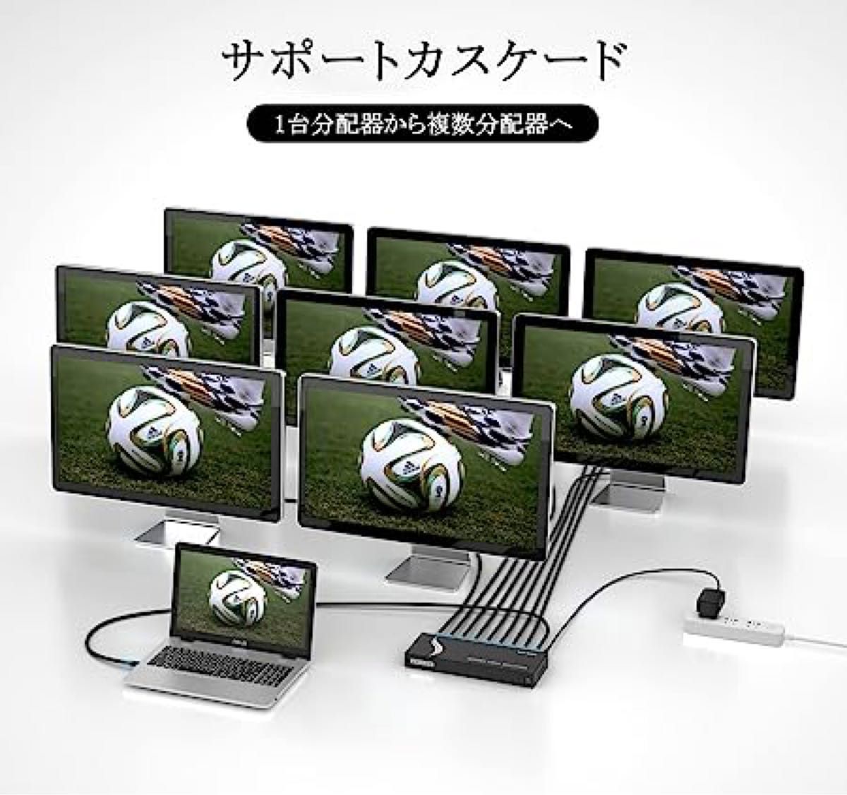 HDMI 分配器 1入力8出力 8出力同時出力 4K@30Hz PS5 Xbox HDTV DVD 対応