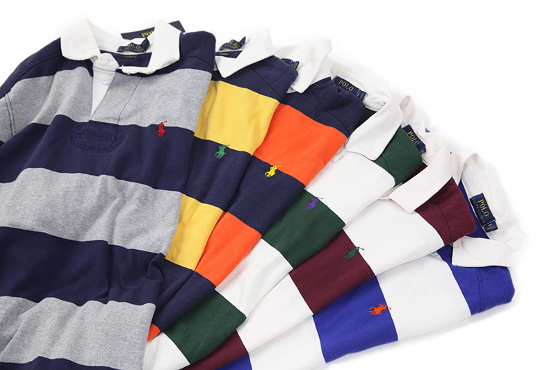 新品 アウトレット 12300 Sサイズ ラガー シャツ ボーダー polo ralph lauren ポロ ラルフ ローレン オレンジ_画像2