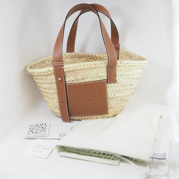 未使用品 LOEWE ロエベ バスケットバッグ スモール ヤシの葉&カーフ