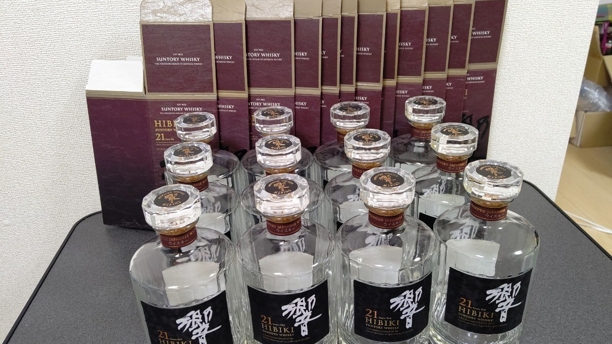 美品】響21年 空瓶+化粧箱12本セット 響21年 SUNTORY サントリー