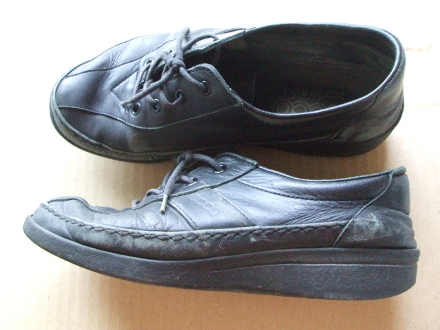 ECCO Soft walking shoes black 26.0cm used Junk 