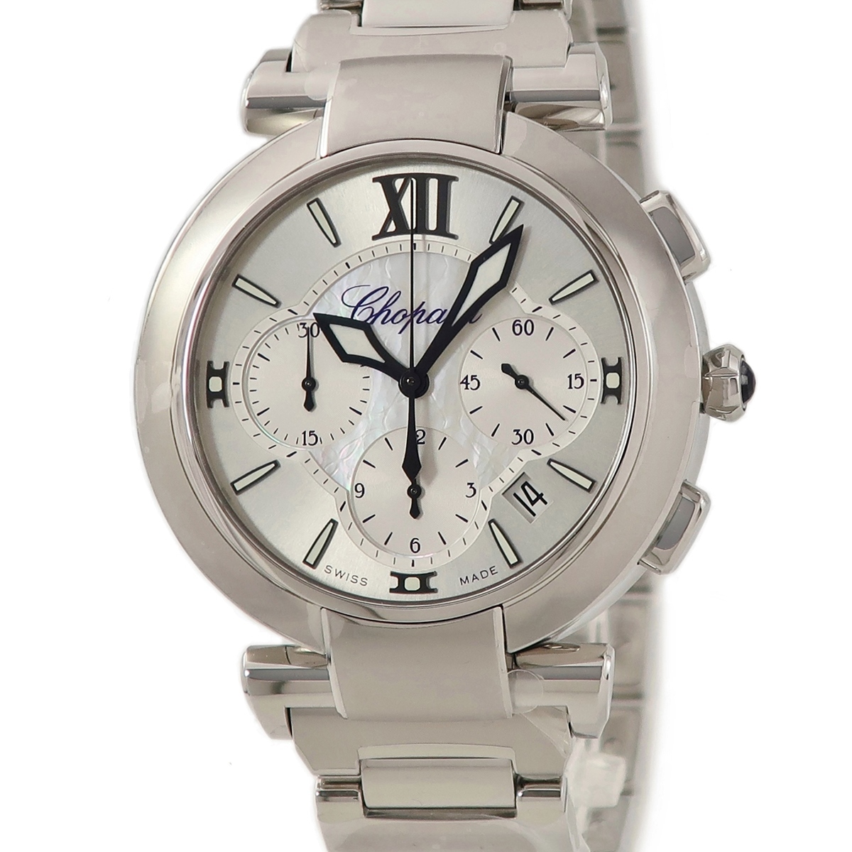 【3年保証】 ショパール インペリアーレ クロノグラフ 388549-3002 未使用 シェル ローマン バー 自動巻き メンズ 腕時計
