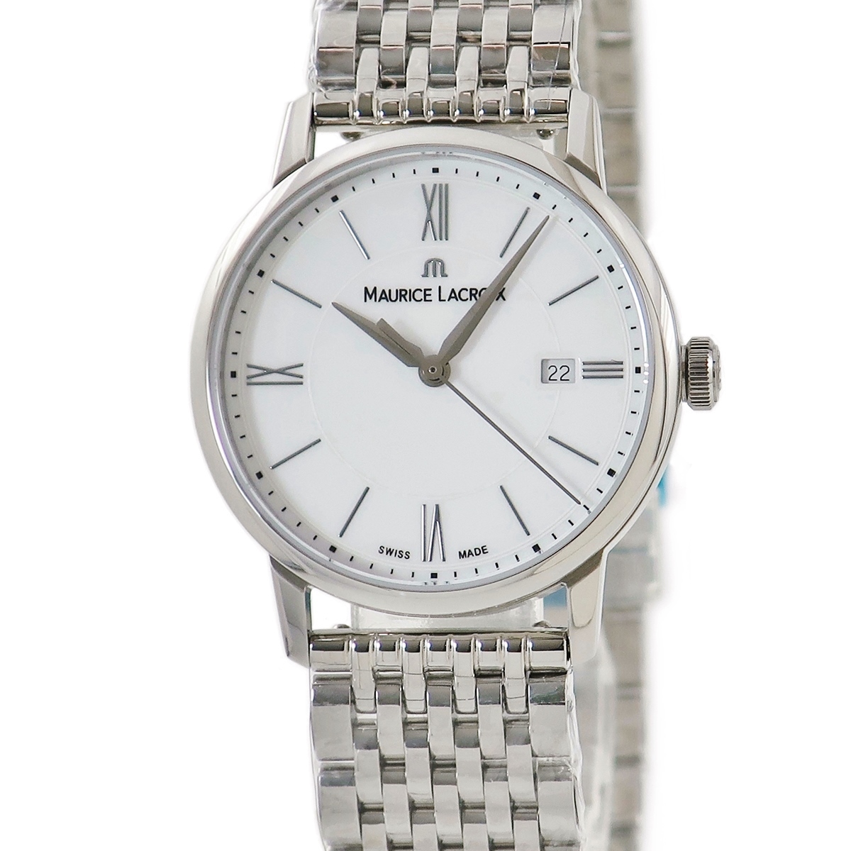 【3年保証】 モーリスラクロア エリロス EL1094-SS002-110-1 未使用 白 9連ブレス クオーツ レディース 腕時計