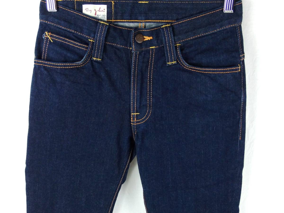 ■BIG JOHN ビッグジョン MMM105D / NEEDLE LEG DENIM SKINNY / 日本製 / メンズ / インディゴ ストレッチ スキニー デニムパンツ size 28_画像5