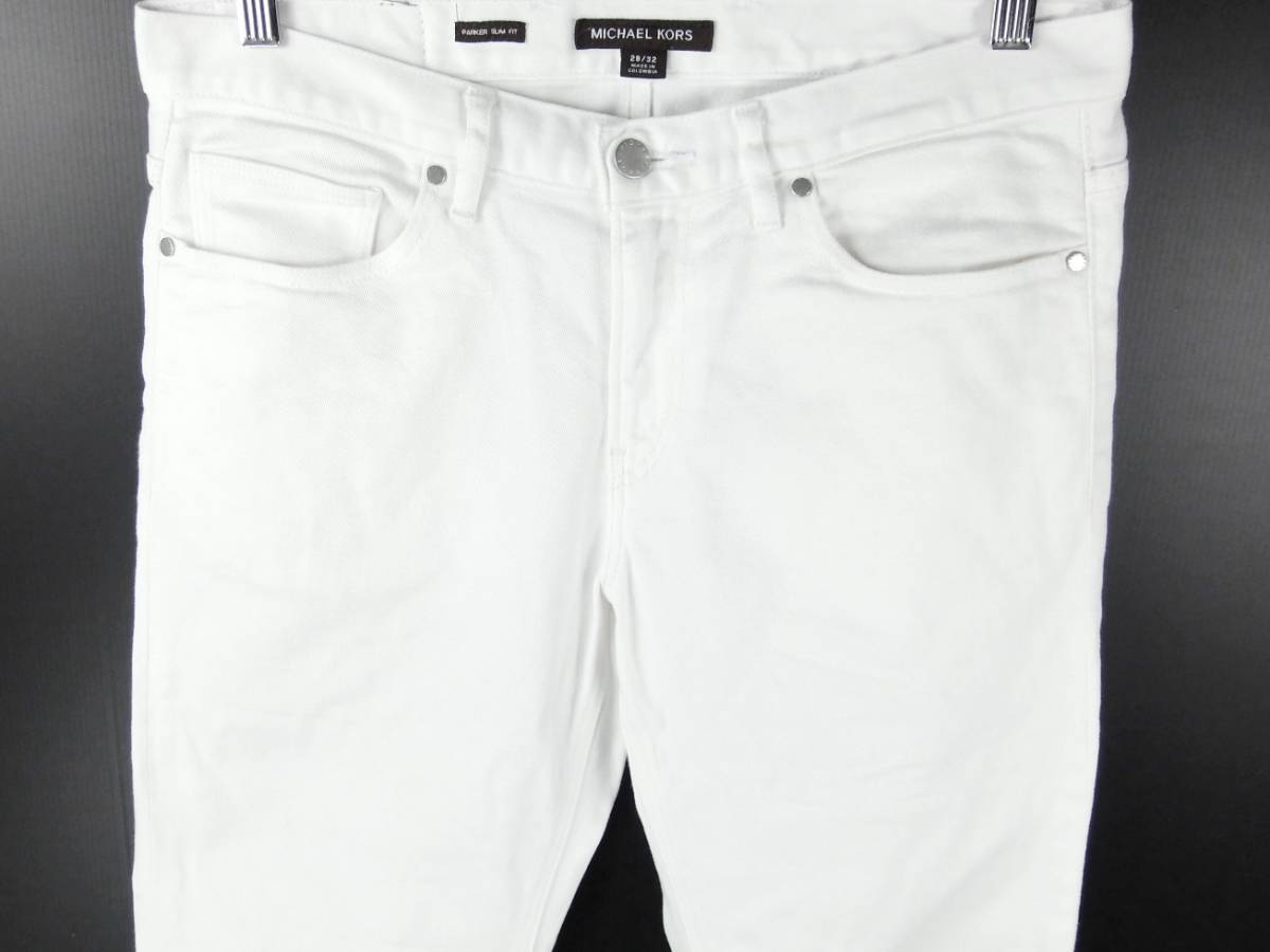 #MICHAEL KORS Michael Kors / PARKER SLIM FIT STRETCH JEANS / men's / white / stretch slim Fit Denim pants size 29