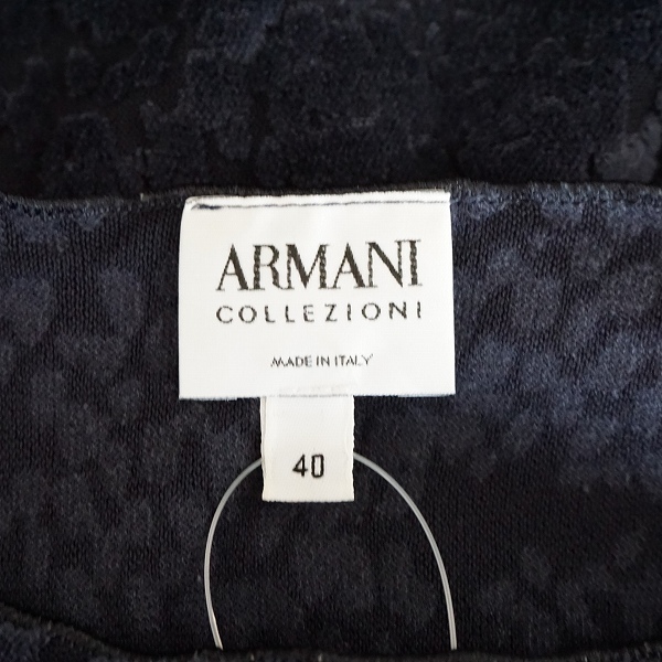 #snc Armani koretsio-niARMANICOLLEZIONI футболка 40 темно-синий трикотаж с коротким рукавом Италия производства женский [773683]