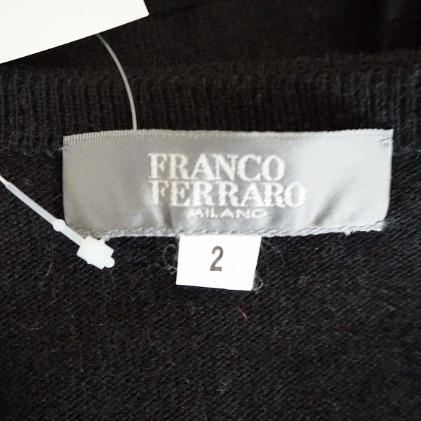 #wnc フランコフェラーロ FRANCOFERRARO カットソー 2 黒 ニット リボン 半袖 レディース [815207]_画像5